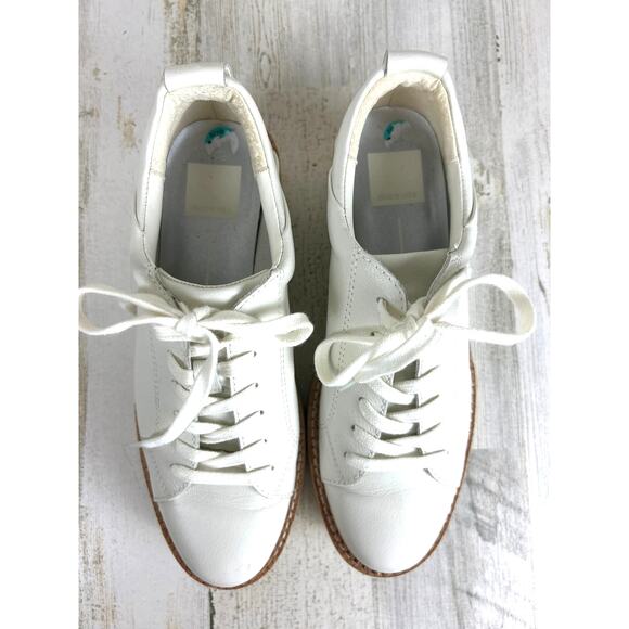 Dolce Vita Women’s 7.5 White Leather Toyah Platform Lace Up Sneakers Shoe - Picture 4 of 8
